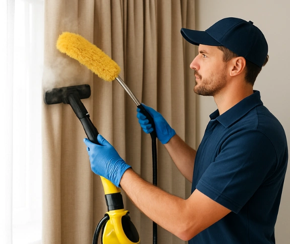 Trusted residential curtain cleaning technician Matty Curtain Cleaning balmain-nsw QLD
